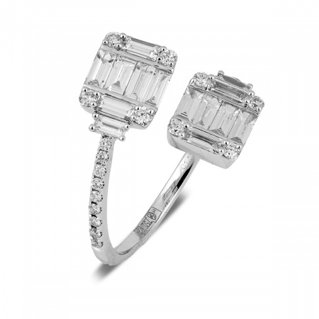 Золотое кольцо с бриллиантами Baguette R14441W