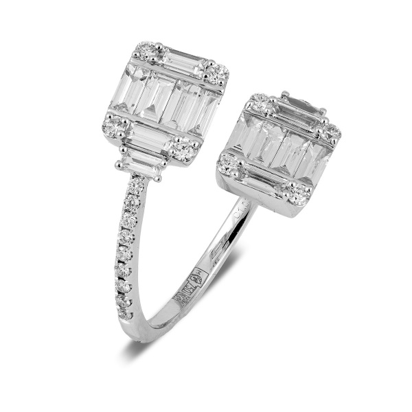 Золотое кольцо с бриллиантами Baguette R14441W