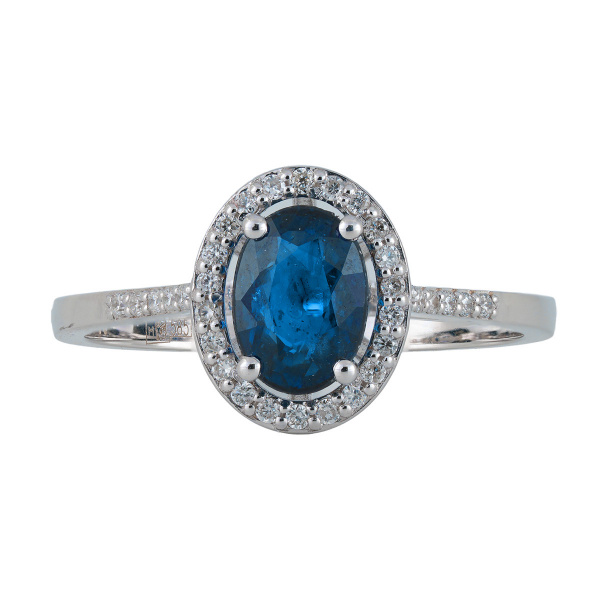 Золотое кольцо с бриллиантами и топазом Diamond Love OZSRO-W-LB