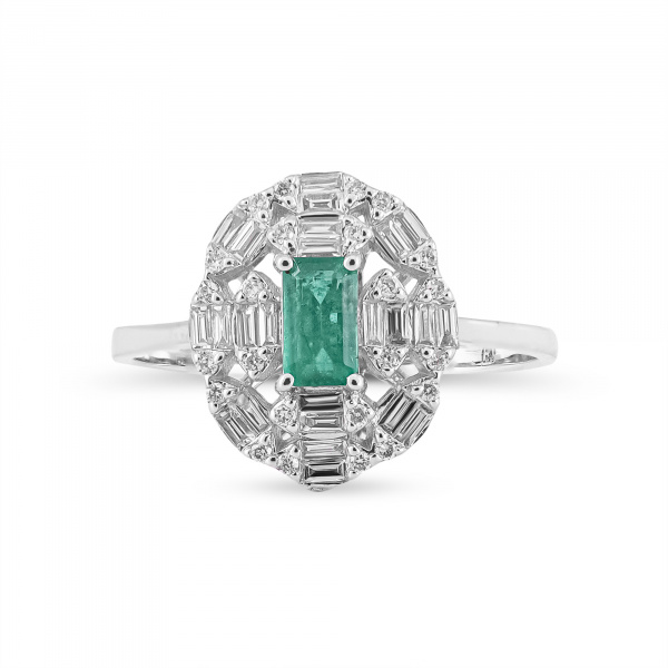 Золотое кольцо с бриллиантами и изумрудом Diamond Love RG1225