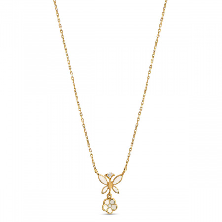 Золотое колье с бриллиантом White Dreams WDN000002-00