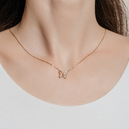 Золотое колье с бриллиантами Naviblue AN1001WD-R