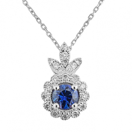 Золотое колье с бриллиантами и сапфиром Diamond Love XAP24W-SAPD