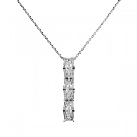 Золотое колье с бриллиантами Baguette KIP22777W
