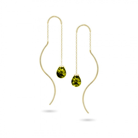Золотые серьги с султанитом Golden Line KP000001-02-1