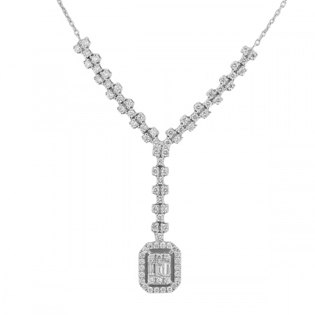 Золотое колье с бриллиантами Baguette KLIF04