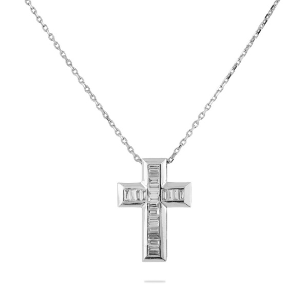 Золотое колье в форме креста с бриллиантами Diamond Love OZHC06-W