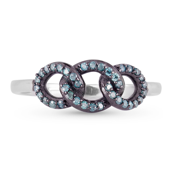 Кольцо золотое с голубыми бриллиантами Naviblue NVFR0006