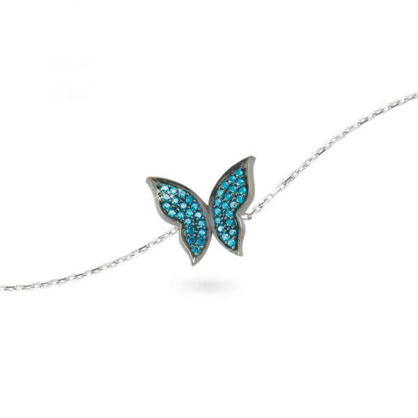 Золотой браслет с голубыми бриллиантами Naviblue AB241L-BD-W