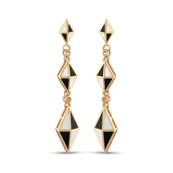 Золотые серьги Volare с сапфирами и эмалью VLE000016-00