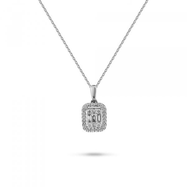 Золотое колье с бриллиантами Baguette PD0027