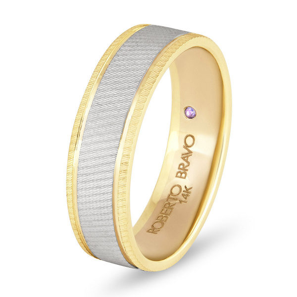 Золотое обручальное кольцо мужское с сапфиром Amore Infinito 560-000-1742