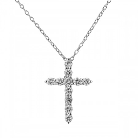 Золотое колье с бриллиантами в форме креста Diamond Love ASHK05-W