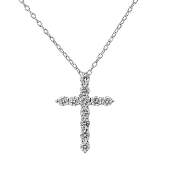 Золотое колье с бриллиантами в форме креста Diamond Love ASHK05-W