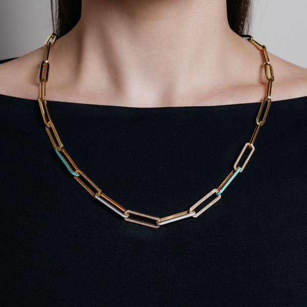 Золотое колье с бриллиантами Attach TMN01-Y-WWB