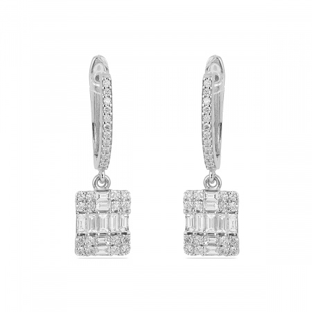 Золотые серьги с бриллиантами Baguette ER1213