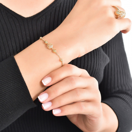 Золотой браслет с цирконами Bigo BGB000004-00