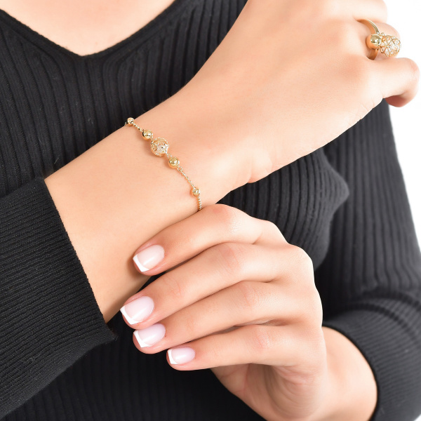 Золотой браслет с цирконами Bigo BGB000004-00