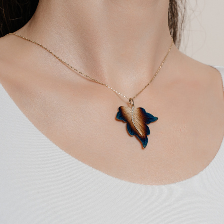 Золотое колье с белыми сапфирами Global Warming GWP000033-02