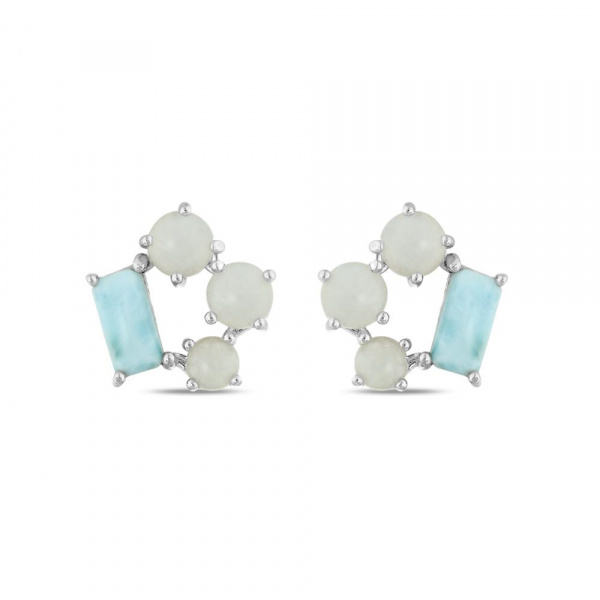 Серебряные серьги с перламутром и лазуритом E5079E