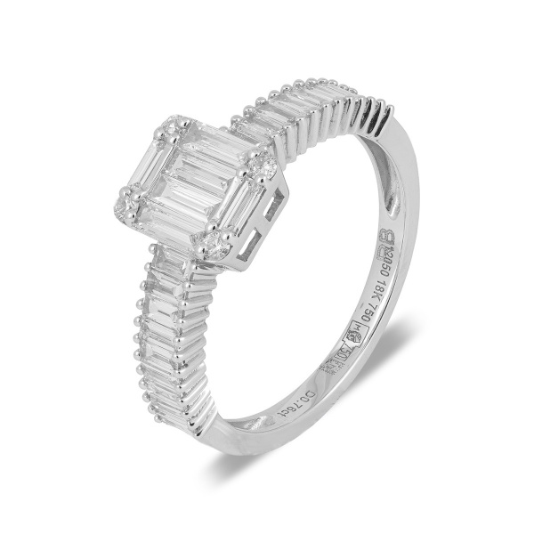 Золотое кольцо с бриллиантами Baguette R10462AW