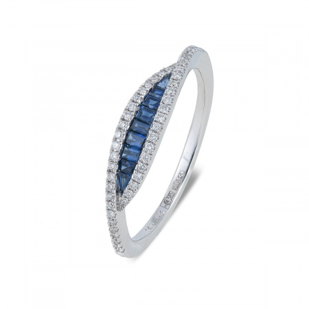 Золотое кольцо с бриллиантами и сапфирами Diamond Love