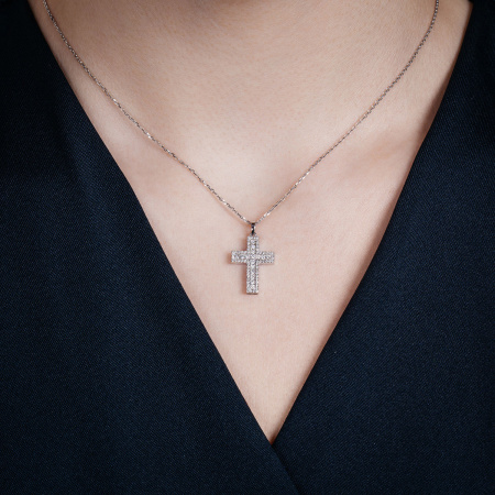 Золотое колье в форме креста с бриллиантами Diamond Love OZHC14-W