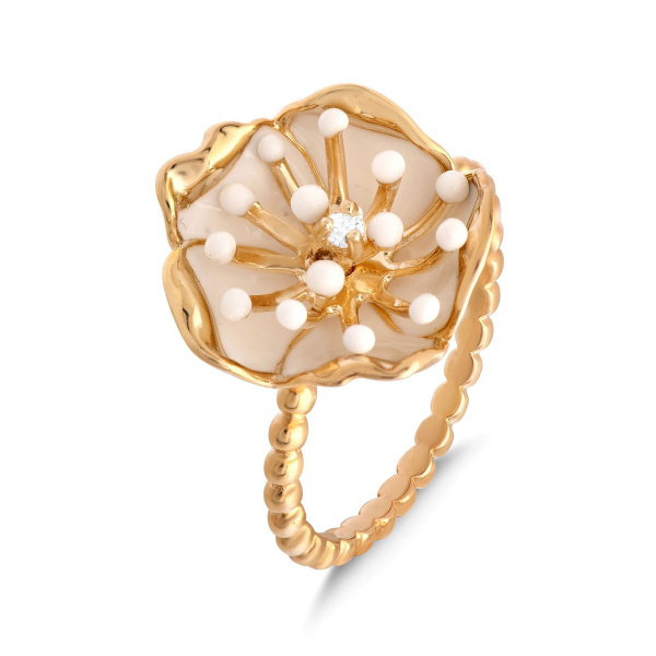 Золотое кольцо с бриллиантом White Dreams WDR000007-00