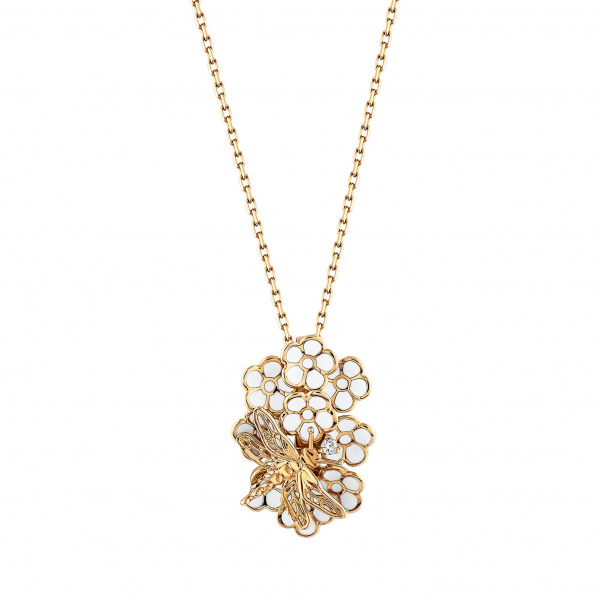 Золотое колье с бриллиантом White Dreams WDN000010-00