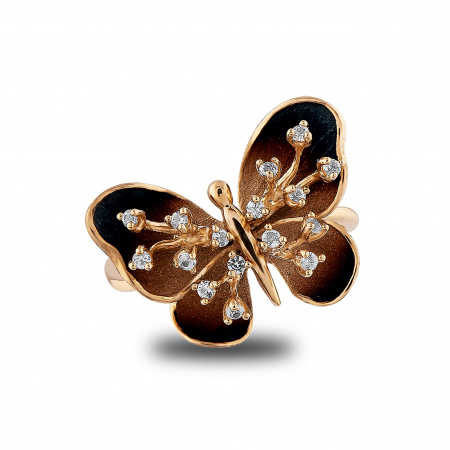 Золотое кольцо с белыми сапфирами Global Warming GWHR0091-00