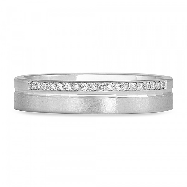 Золотое кольцо обручальное с бриллиантами и сапфиром Amore Infinito 212-190-395