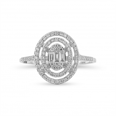 Золотое кольцо Baguette с бриллиантами RG1178