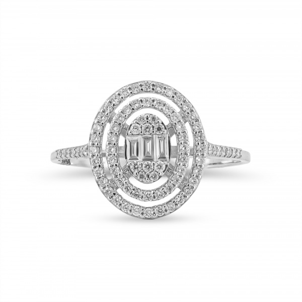 Золотое кольцо Baguette с бриллиантами RG1178