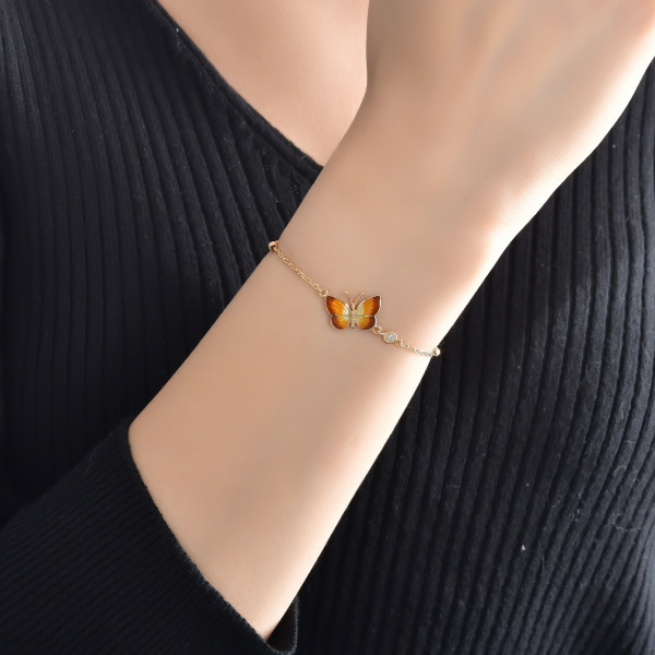 Золотой браслет с бриллиантом и эмалью Noah`s Ark NHB000001-01