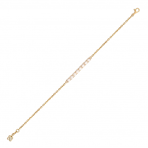 Золотой браслет с бриллиантом и белыми агатами White Dreams WDB000004-00