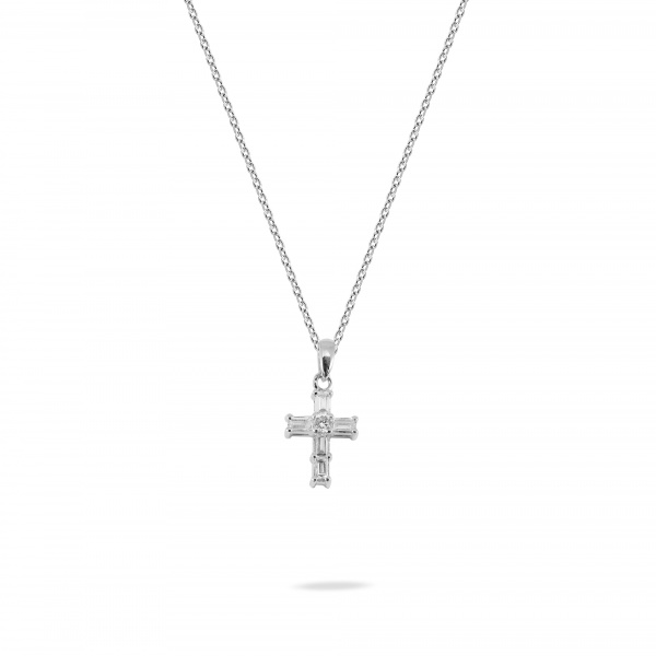 Золотое колье с бриллиантами Baguette THK02-Y