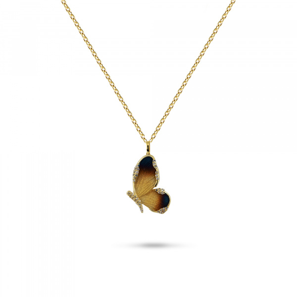 Золотое колье Global Warming  с белыми сапфирами GWP000023-02