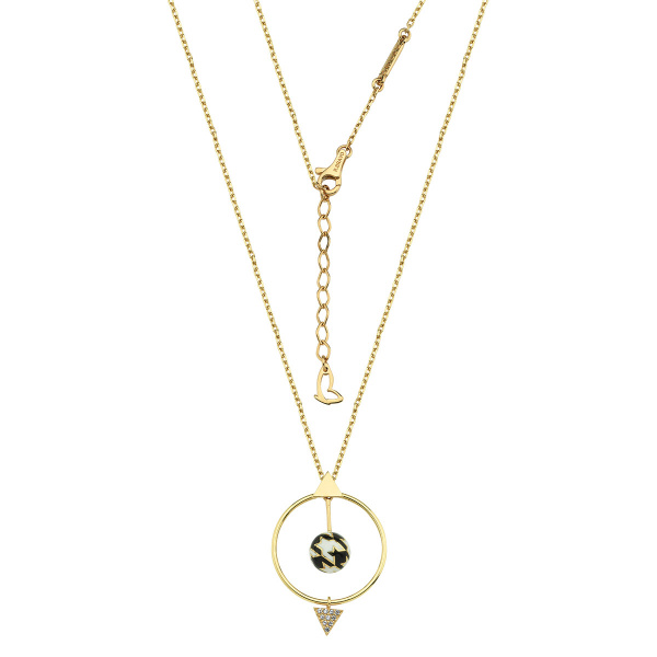 Золотое колье с белыми сапфирами Pied De Poule PPHP0025-00