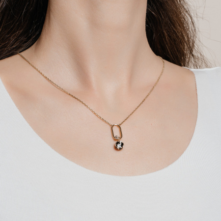 Золотое колье с сапфиром и эмалью Pied De Poule PPN000015-00