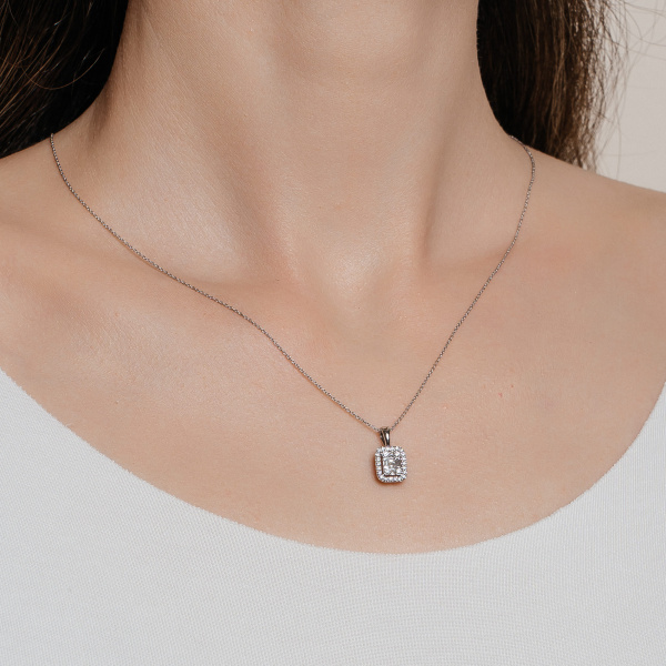 Золотое колье с бриллиантами Baguette PD0027