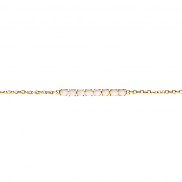 Золотой браслет с бриллиантом и белыми агатами White Dreams WDB000004-00