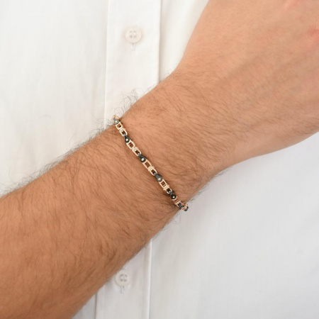 Браслет мужской из серебра с керамикой и эмалью BR243-BR