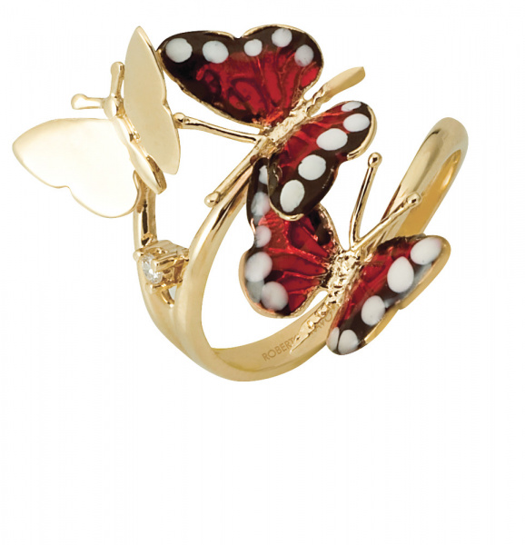 Кольцо золотое с бриллиантом Monarch Butterfly MBR000014-00