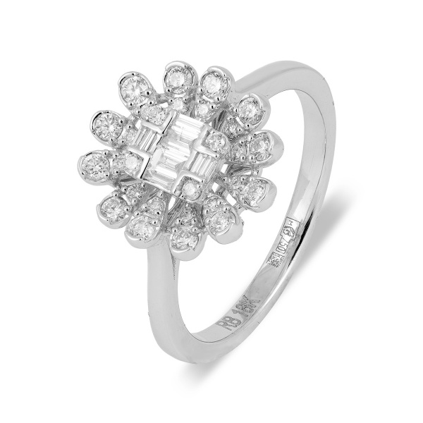 Золотое кольцо с бриллиантами Baguette RG1168