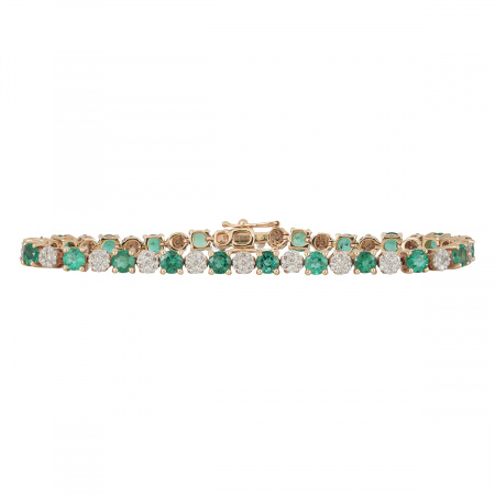 Золотой браслет с бриллиантами и изумрудами Diamond Love BR-0141A-Y-EM