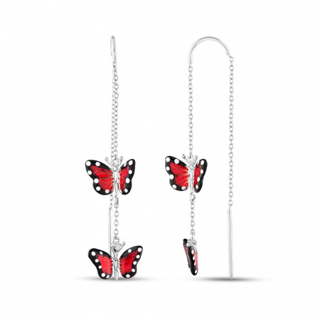 Серебряные серьги с фианитами Monarch Butterfly 925 MBXE0021-CZ