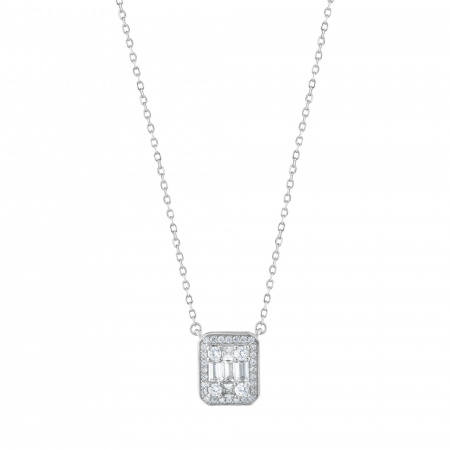 Серебряное колье с фианитами Eclat 925 SET89083P