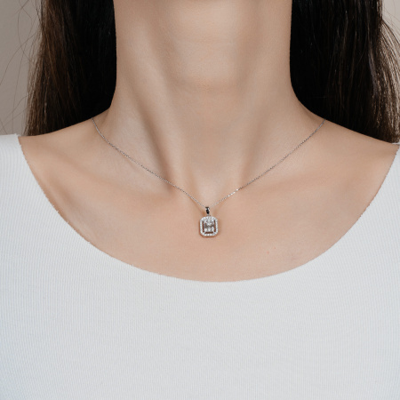 Золотое колье с бриллиантами Baguette OZCLN0004