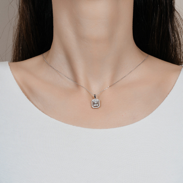 Золотое колье с бриллиантами Baguette OZCLN0004