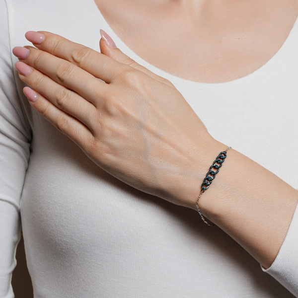 Золотой браслет с голубыми бриллиантами Naviblue NVFB0006